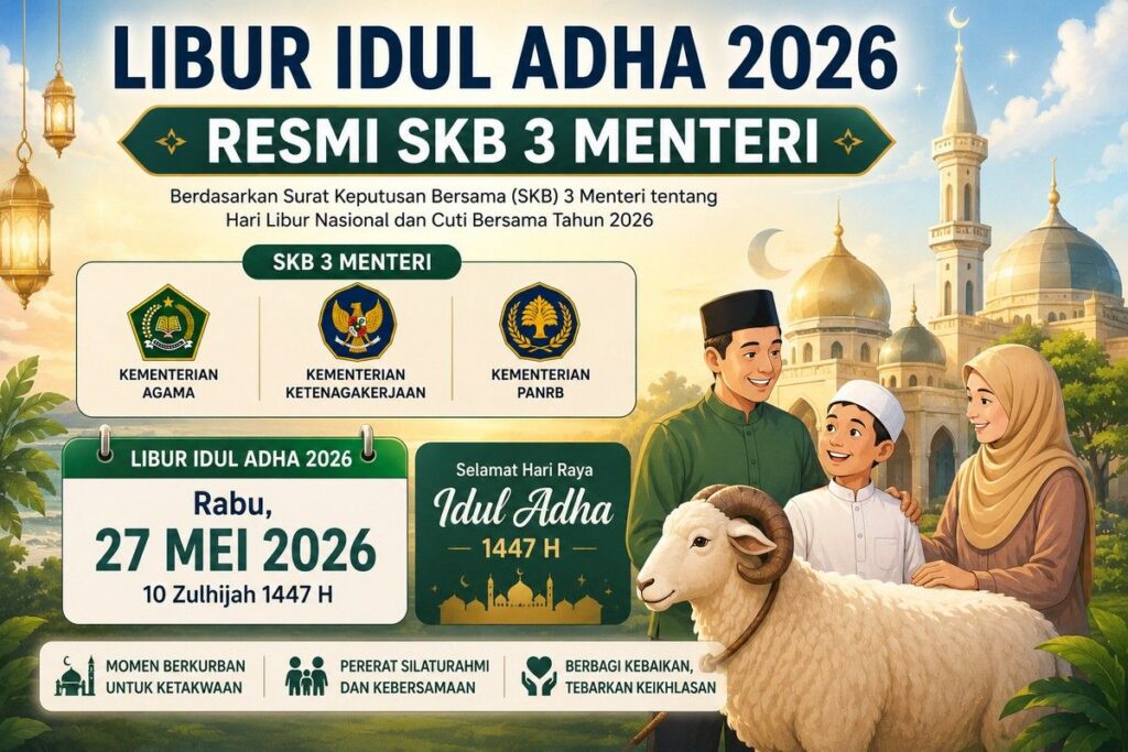 SKB 3 Menteri Tetapkan Libur Idul Adha 2026 Selama Dua Hari
