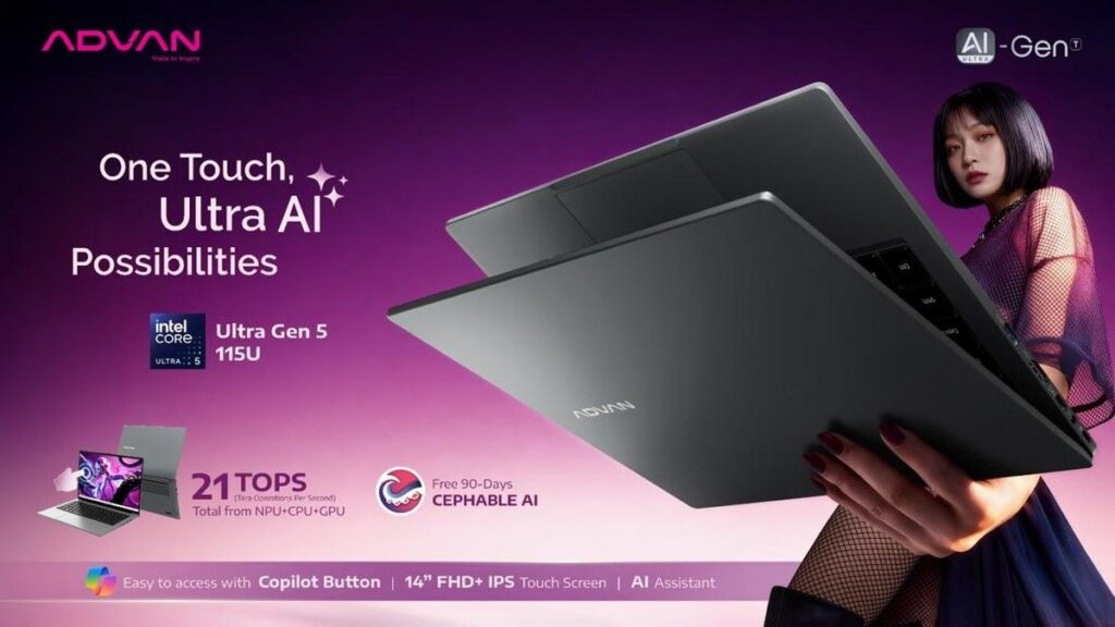 Advan Meluncurkan Laptop Aigen Ultra Berbasis Kecerdasan Buatan