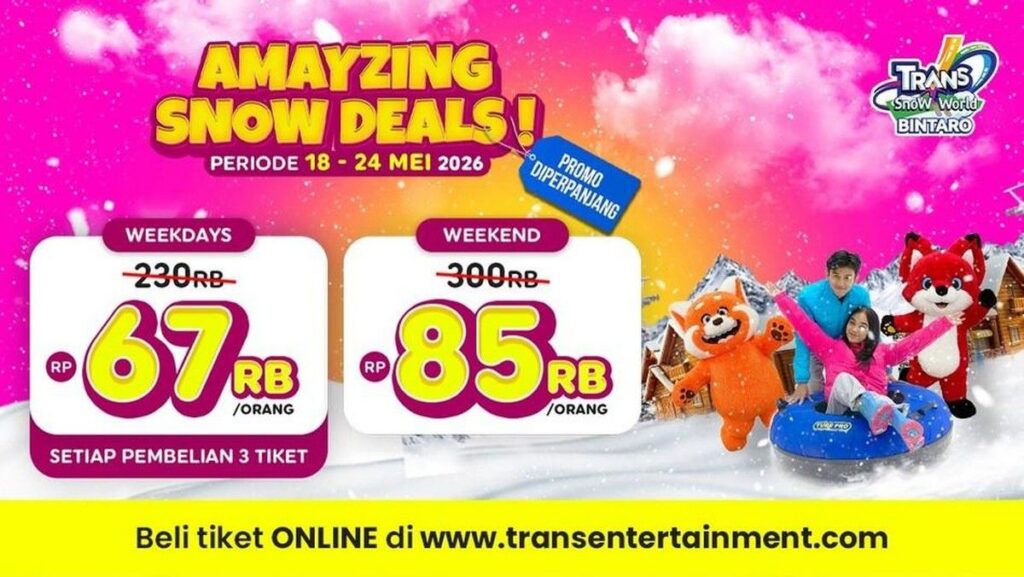 Trans Snow World Bintaro Hadirkan Promo Tiket Masuk Amayzing Deals