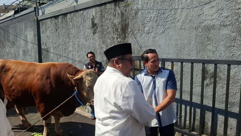 Rano Karno Serahkan Sapi Kurban Satu Ton di Kebayoran Baru