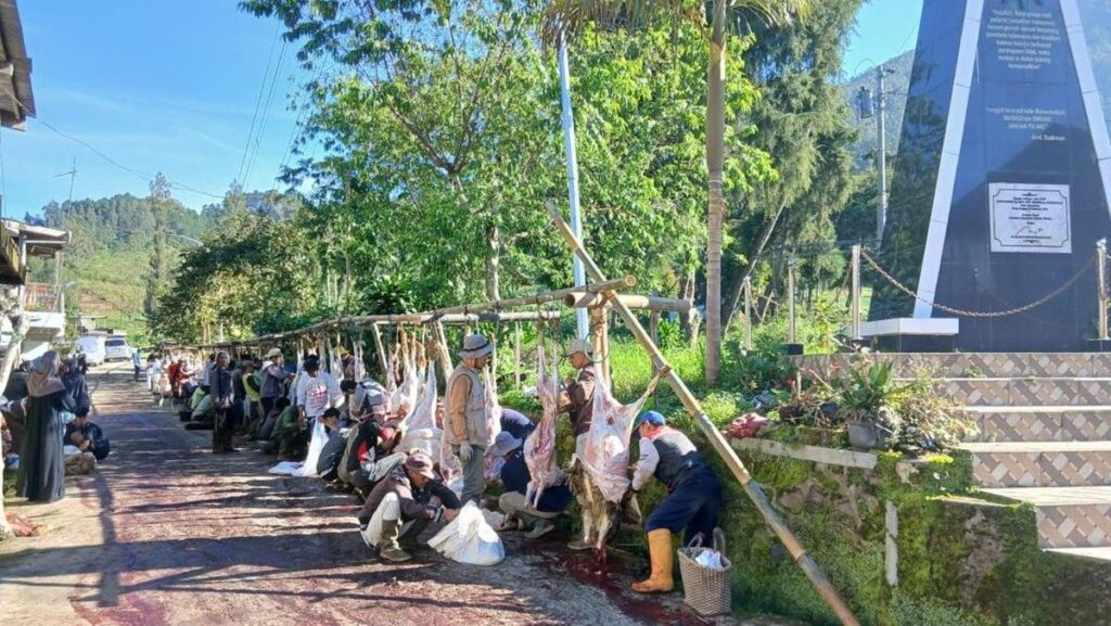 Warga Krajan Banjarnegara Kurbankan Ratusan Sapi dan Kambing