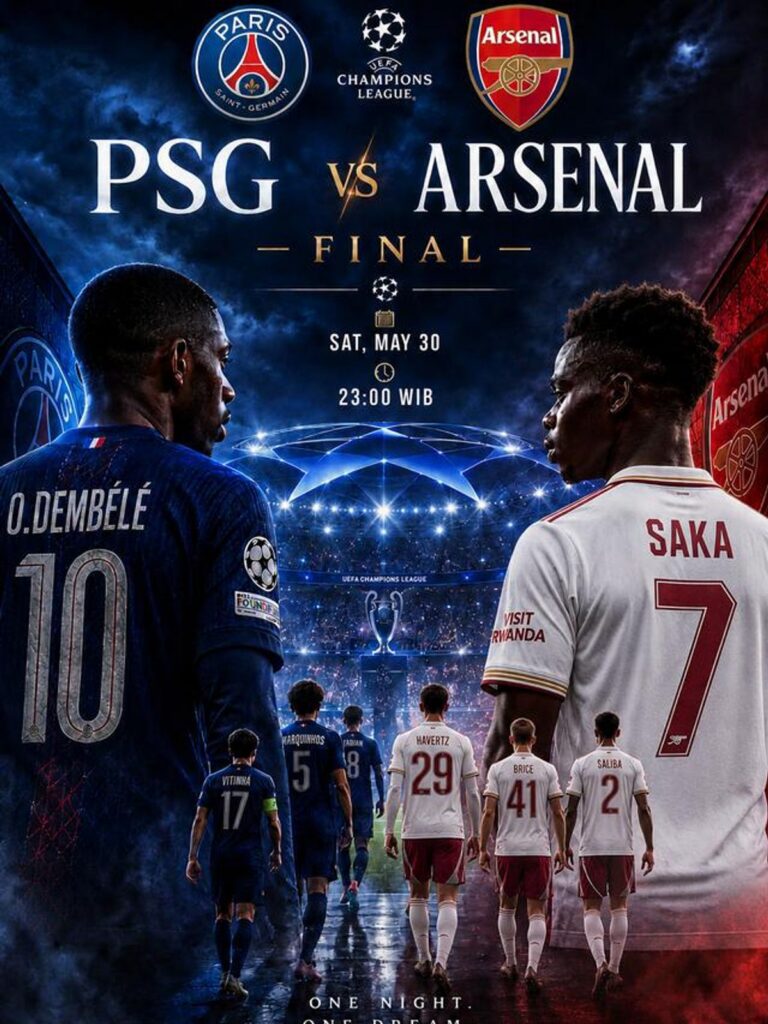 Arsenal Menantang Paris Saint Germain di Final Liga Champions 2026