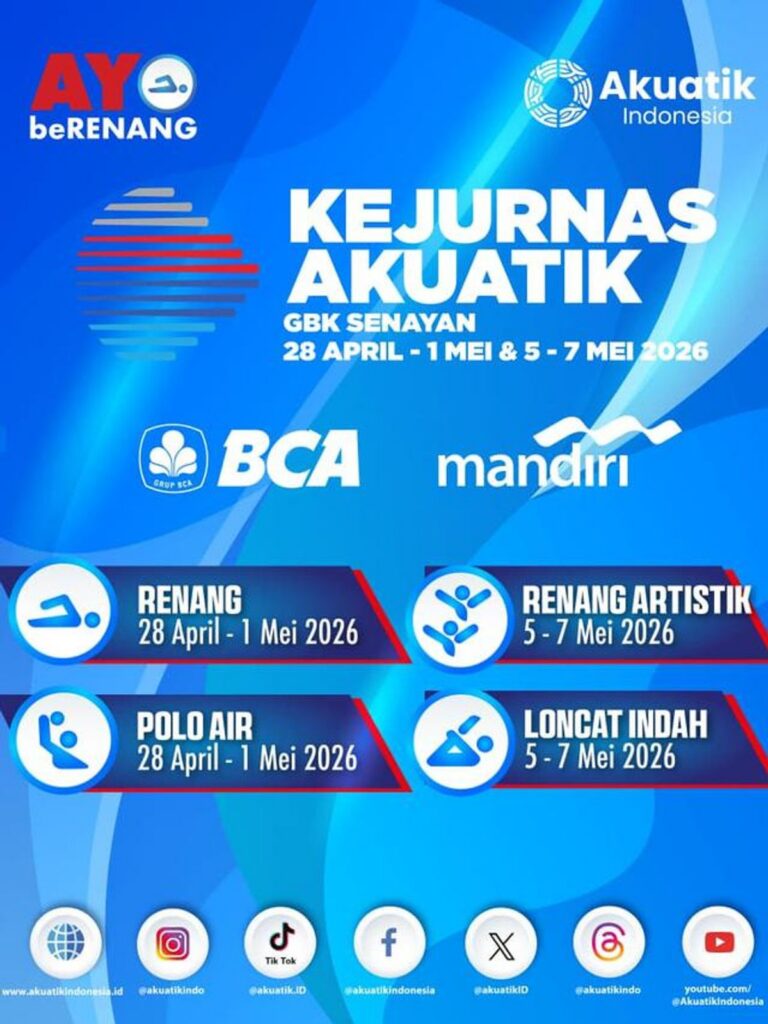 PB AI Gelar Kejuaraan Nasional Akuatik Indonesia 2026 di Jakarta
