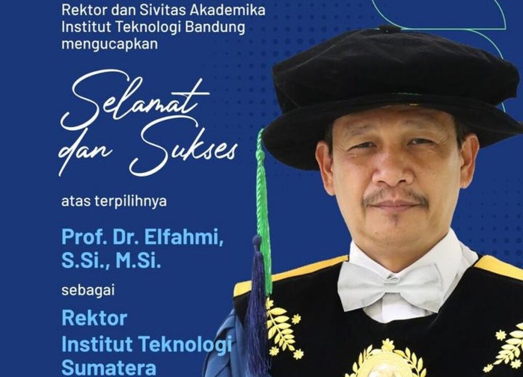 Prof Elfahmi Resmi Jabat Rektor Itera Periode 2026-2030