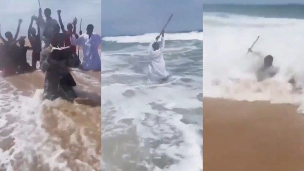 Aksi Pria Coba Membelah Laut Alami Kegagalan hingga Viral di Media Sosial