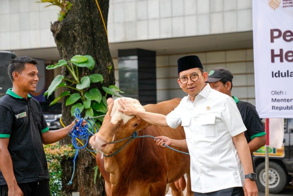 Menteri Kebudayaan Fadli Zon Menyerahkan 23 Ekor Sapi Kurban