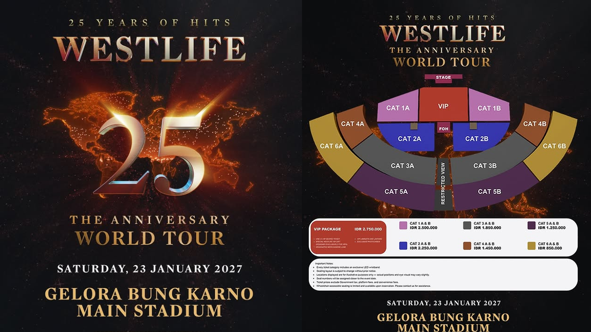 Sound Rhythm Membuka Penjualan Tiket Konser Westlife di Jakarta