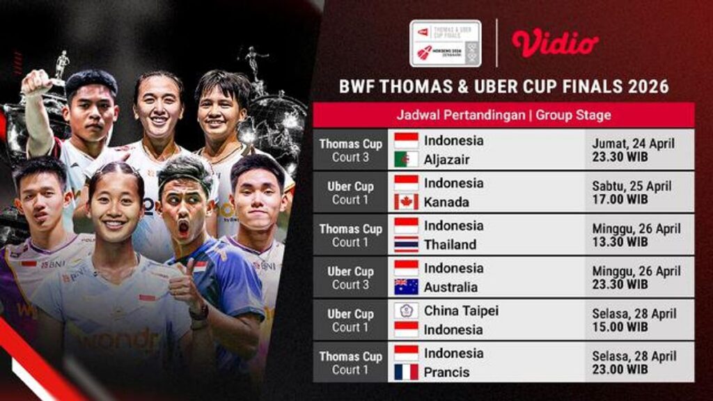 Tim Bulu Tangkis Indonesia Siap Hadapi Aljazair di Piala Thomas 2026