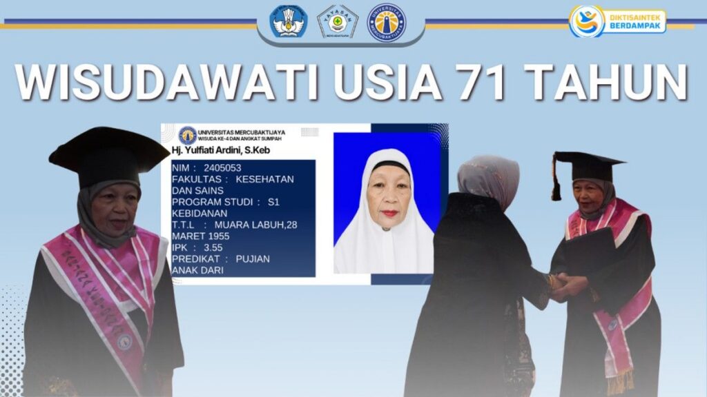 Wisuda Usia 71 Tahun Yulfiati Ardini Raih Predikat Cumlaude