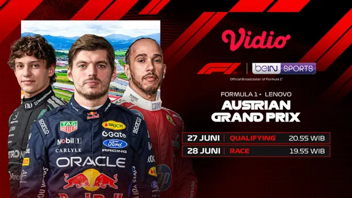 Jadwal Siaran Langsung Formula 1 Austrian Grand Prix 2026 di Vidio