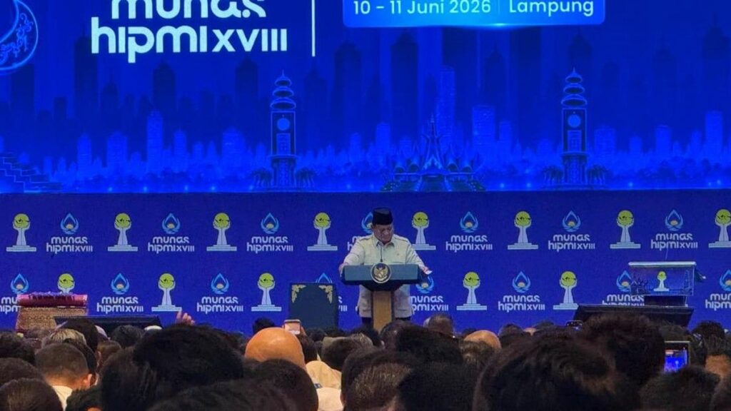 Prabowo Subianto Soroti Arah Perjalanan Bangsa di Munas HIPMI