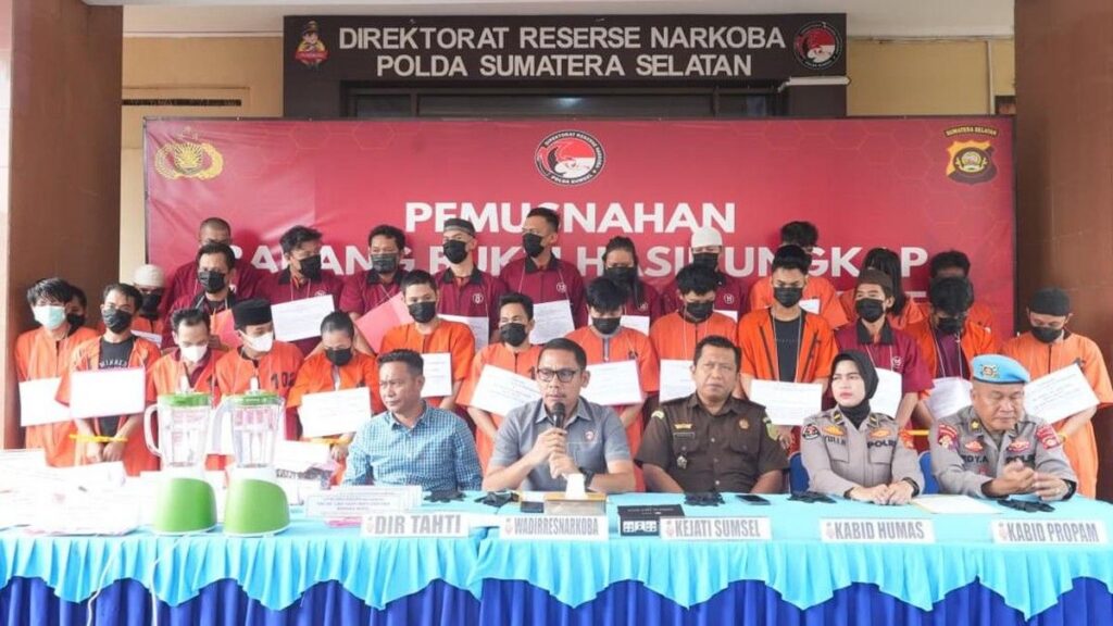 Polda Sumsel Musnahkan Narkoba Senilai Dua Miliar Rupiah