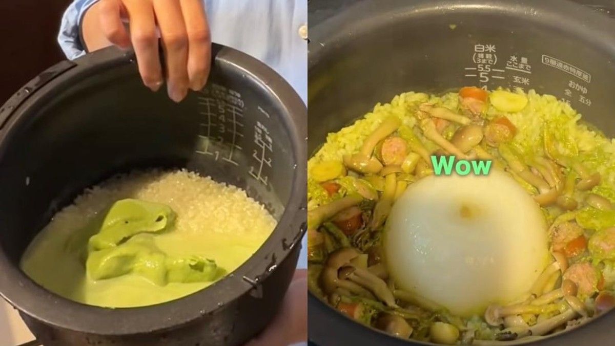 Dua Pria Jepang Masak Nasi Es Krim Matcha yang Viral