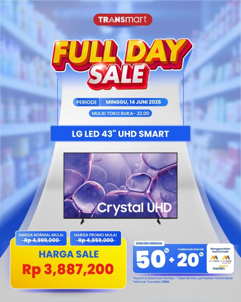 Transmart Gelar Full Day Sale Minggu Ini Berikan Diskon Jumbo LED TV