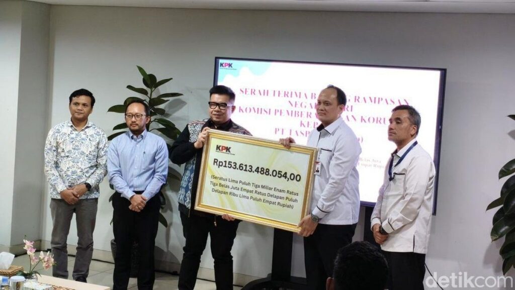KPK Serahkan Uang Rampasan Rp153 Miliar kepada PT Taspen