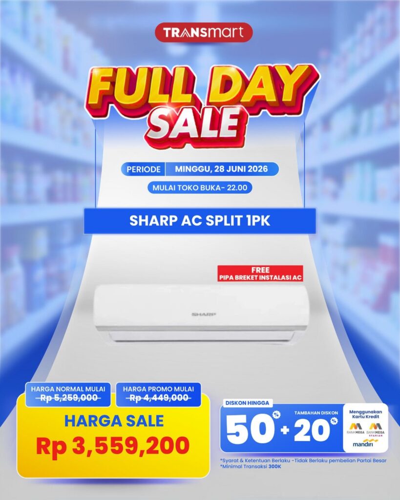 Transmart Gelar Full Day Sale Minggu Ini Berikan Diskon AC Sharp