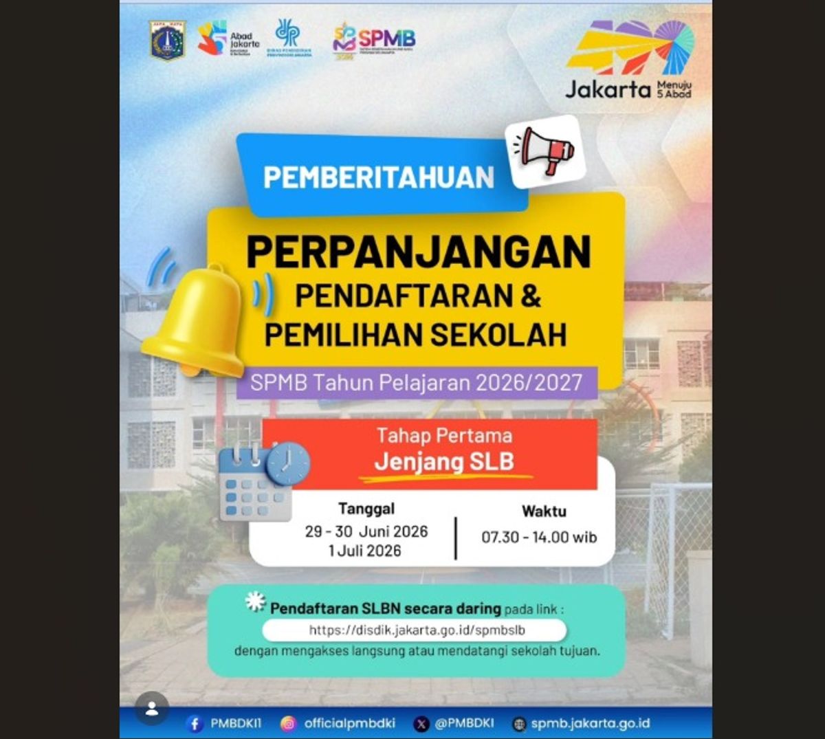Pemprov DKI Jakarta Perpanjang Pendaftaran SPMB SLB 2026