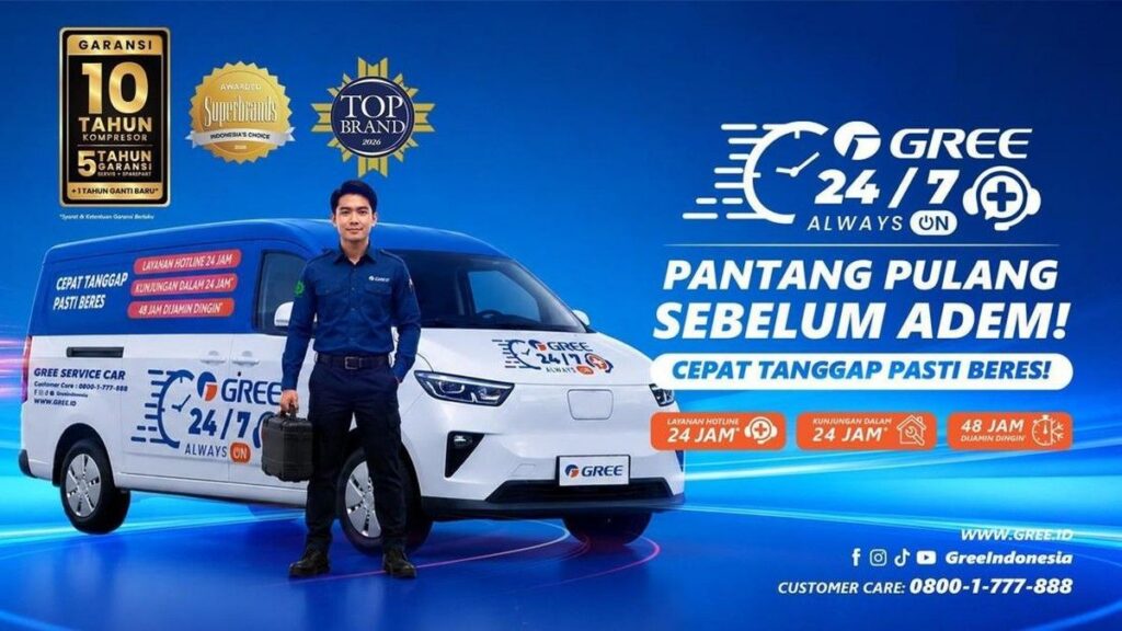 GREE Indonesia Luncurkan Layanan Pelanggan 24 Jam Nonstop untuk Konsumen AC
