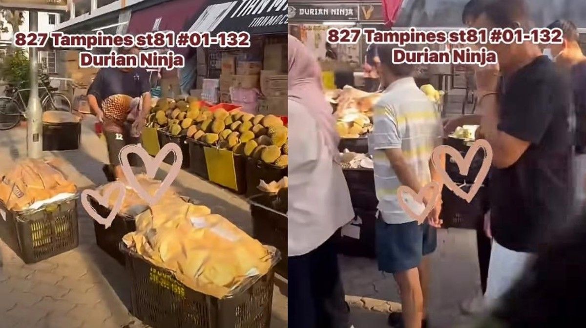 Kios Buah di Singapura Bagikan Satu Ton Durian Gratis