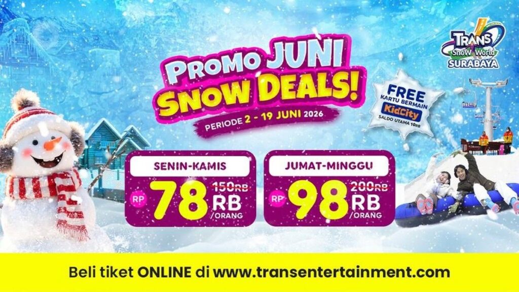 Trans Snow World Surabaya Tawarkan Sensasi Main Salju Saat Libur Sekolah