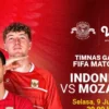 Jadwal Siaran Langsung Indonesia vs Mozambik 9 Juni 2026