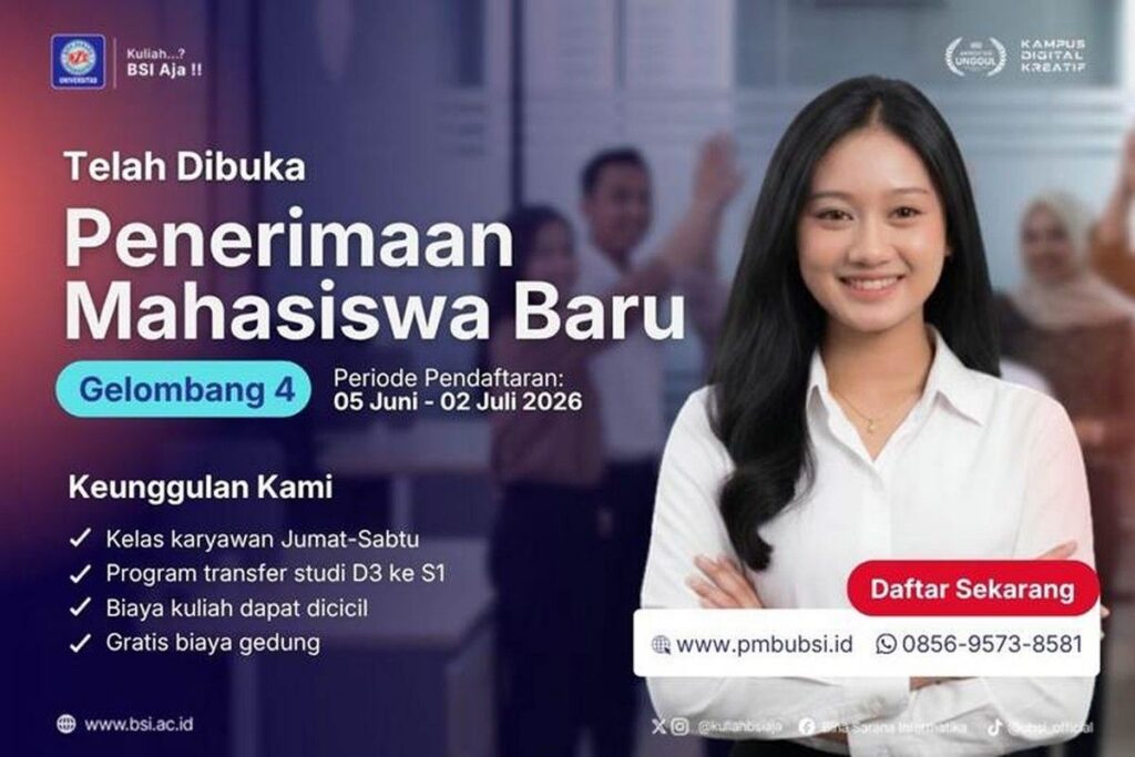 Universitas BSI Buka Pendaftaran Kelas Karyawan Gelombang 4
