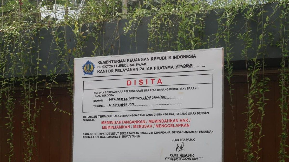 DJP Sita 518 Aset Penunggak Pajak Senilai Rp 78,9 Miliar