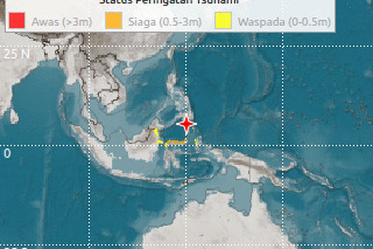 BMKG Terbitkan Peringatan Tsunami Usai Gempa M 7,7 Guncang Filipina