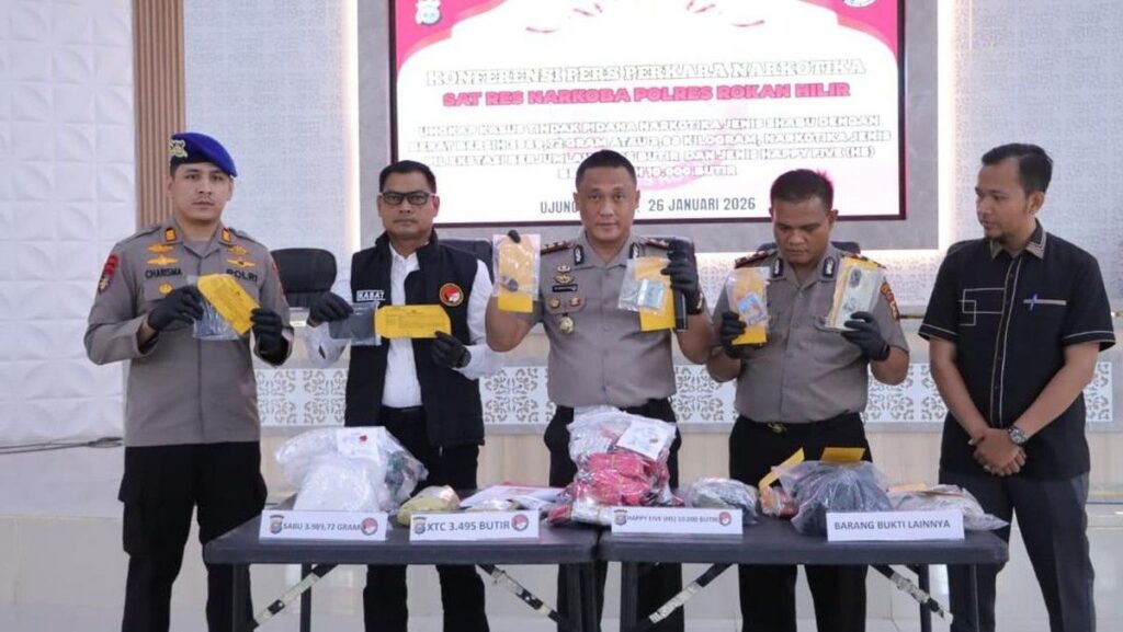 Polres Rokan Hilir Gulung Puluhan Tersangka dan Ungkap 31 Kasus Narkoba