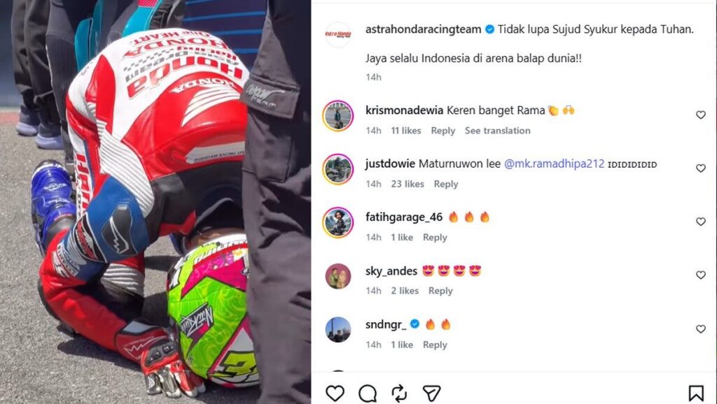 Kiandra Ramadhipa Menang Balapan Moto3 Junior World Championship Portugal