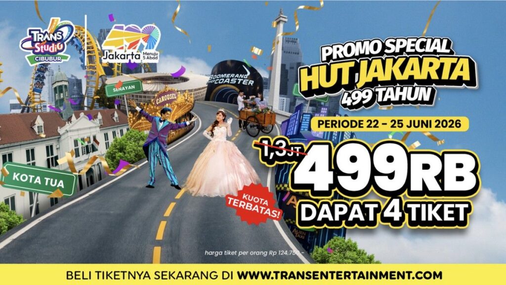 Trans Studio Cibubur Hadirkan Promo Tiket Spesial HUT Jakarta ke-499