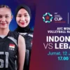 Jadwal Live Streaming Indonesia vs Lebanon AVC Women Volleyball Nation Cup 12 Juni 2026