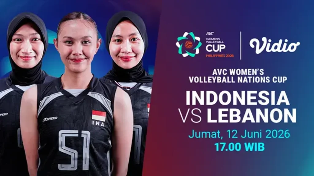 Jadwal Live Streaming Indonesia vs Lebanon AVC Women Volleyball Nation Cup 12 Juni 2026