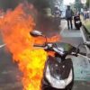 Motor Mio Hangus Terbakar di Jalan Pajajaran Kota Bogor