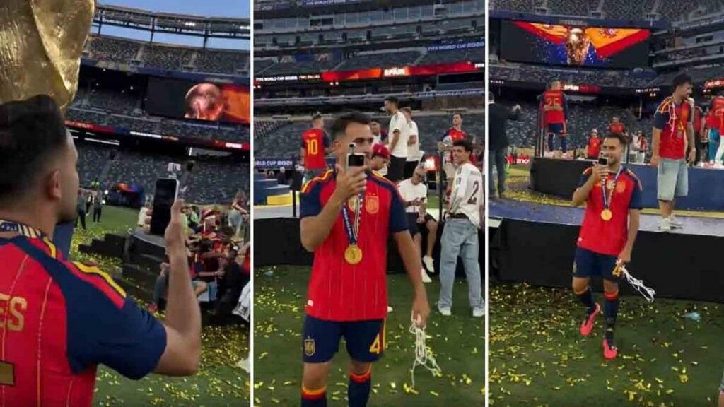 Bek Spanyol Bawa Honor Robot Phone Saat Perayaan Juara Piala Dunia 2026