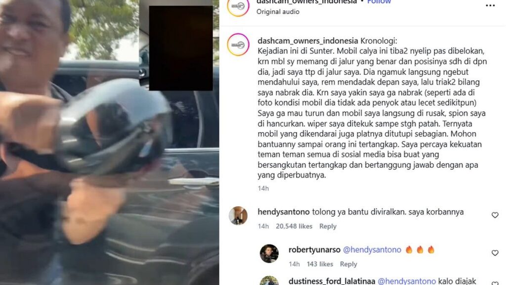 Pengemudi Calya Rusak Kaca Spion Pengendara Lain di Sunter
