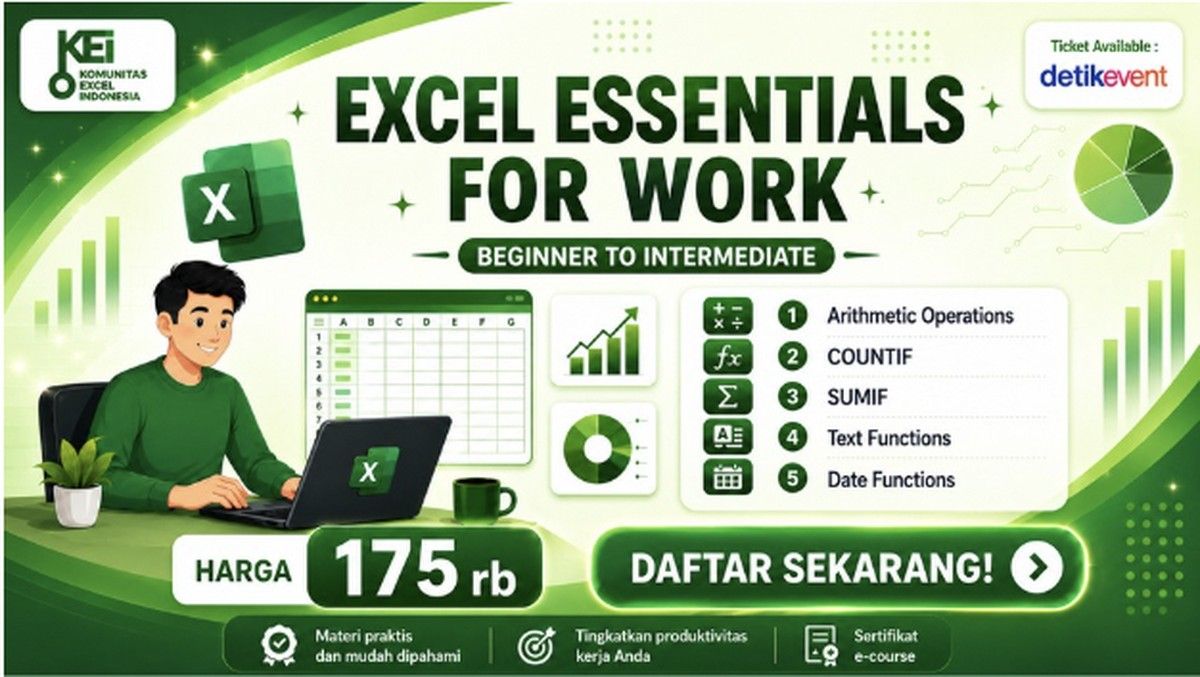 Kelas Rumus Excel SUMIF dan COUNTIF untuk Pekerjaan Kantoran
