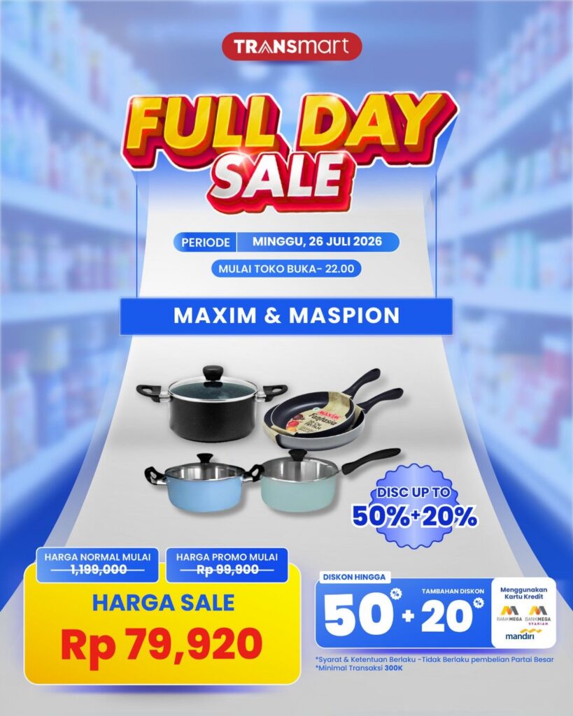 Transmart Gelar Full Day Sale Minggu 26 Juli 2026 Diskon hingga 50 Plus 20 Persen