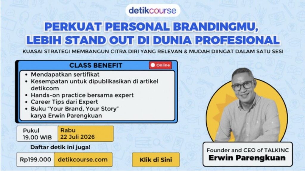 Erwin Parengkuan Pandu Kelas Online Personal Branding Lewat Detikevent