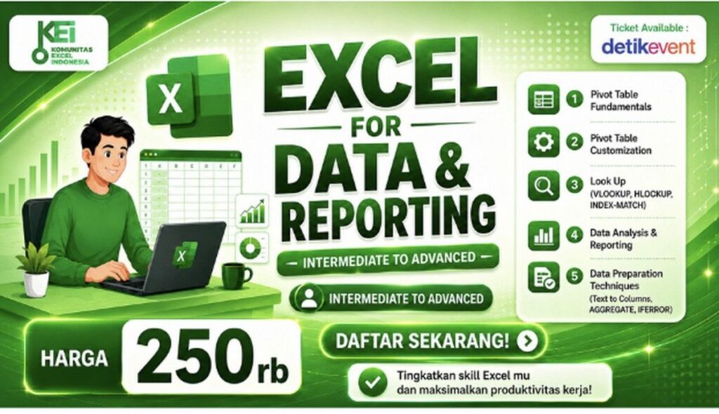Tingkatkan Skill Laporan Kerja Lewat Kelas Excel KEI Learning