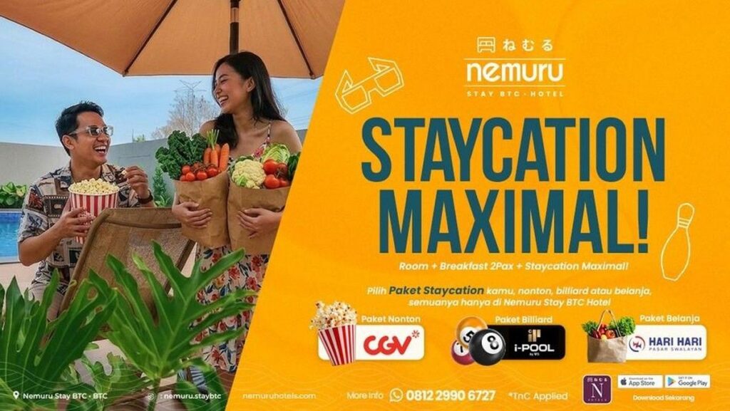 Nemuru Stay BTC Bekasi Tawarkan Paket Staycation Praktis Lengkap Voucher Hiburan