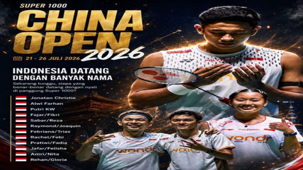 Alwi Farhan Hadapi Undian Berat di Turnamen China Open 2026