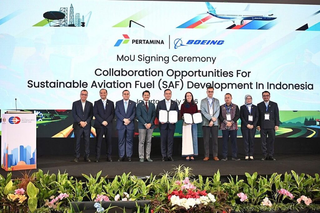 Pertamina Kerja Sama Boeing Kembangkan Ekosistem Penerbangan Berkelanjutan