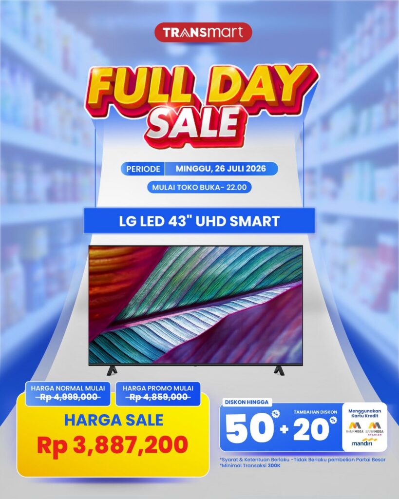 Transmart Gelar Full Day Sale dengan Diskon Smart TV Jutaan Rupiah