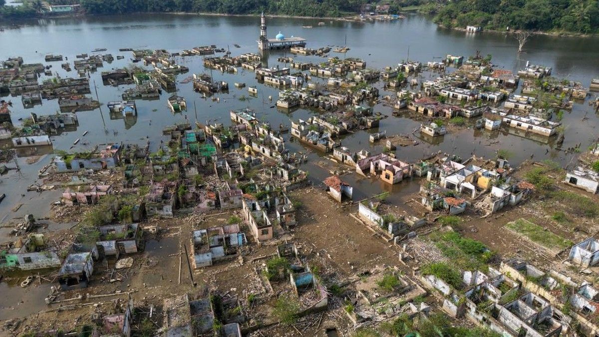 Air Bendungan Karian Menyusut Kampung yang Tenggelam Muncul Kembali