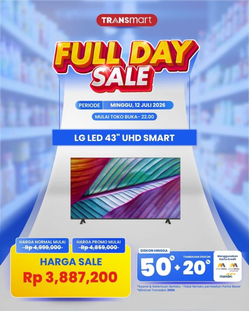 Transmart Gelar Full Day Sale 12 Juli 2026 Beri Diskon Smart TV Rp 1 Juta Lebih