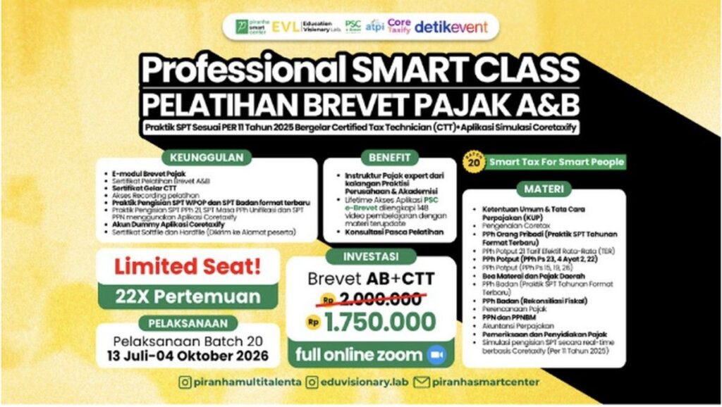 Piranha Smart Center Gelar Pelatihan Brevet Pajak AB Online
