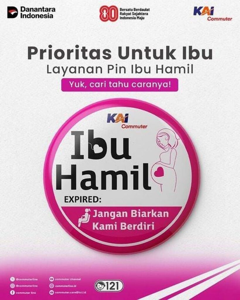 KAI Commuter Selidiki Dugaan Penggunaan Pin Ibu Hamil Palsu di KRL