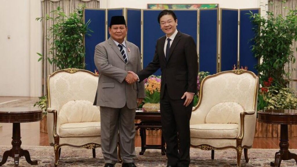 Prabowo Subianto Temui Lawrence Wong di Jakarta Bahas Kerja Sama