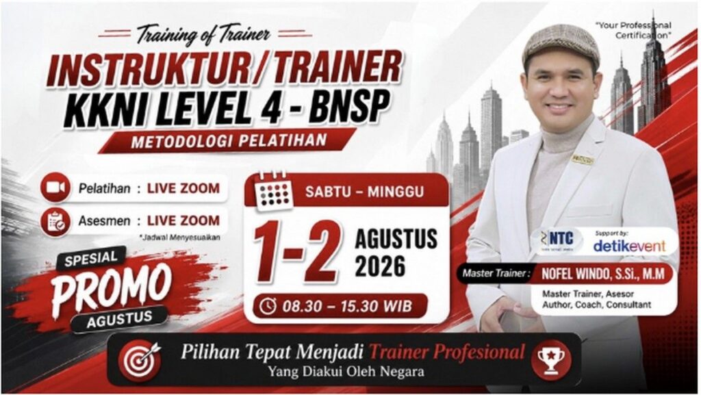 Detikcom Buka Pendaftaran Sertifikasi Instruktur BNSP Level 4 Online